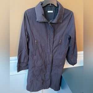 Marco Pecci Vintage Chic Blue Charcoal Long Trench Coat Size 38